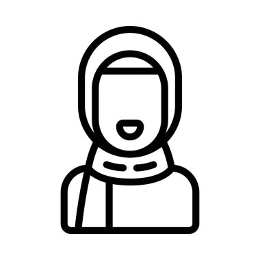Müslüman Kız Web simgesi vektör illüstrasyonu