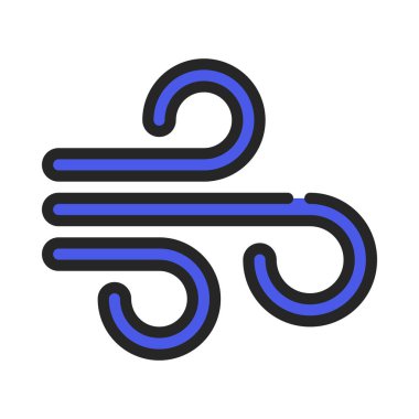 Rüzgar düz simgesi, vektör çizim 