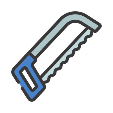 Demir Testere simgesi, vektör illüstrasyonu basit tasarım