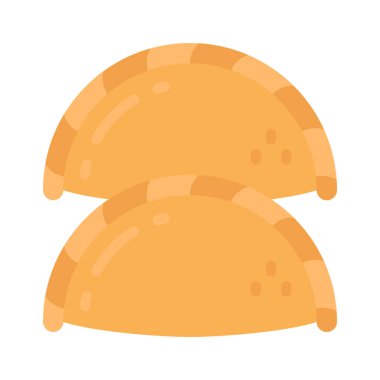 Pastrie düz simgesi, vektör illüstrasyonu 