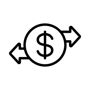 para vektörü ince çizgi simgesi