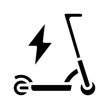 Elektrikli scooter simge vektör illüstrasyon