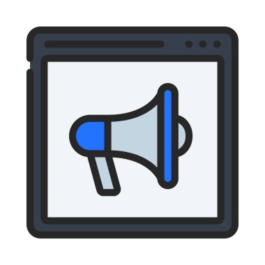 Web sitesi pazarlama simgesi, vektör illüstrasyonu basit tasarım