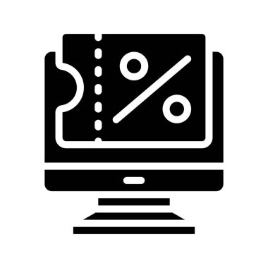 Ekranda indirim, konsept vektör illüstrasyon ikonu tasarımı finansmanı 