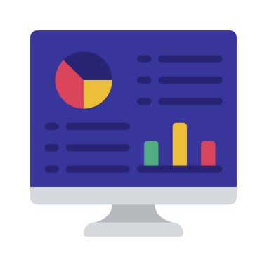 Veri Paneli Bilgisayar simgesi, vektör illüstrasyonu 