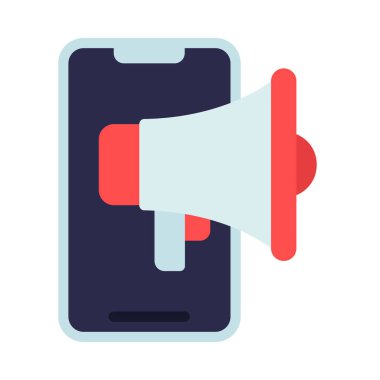 Mobil Pazarlama Web simgesi, vektör illüstrasyonu                    