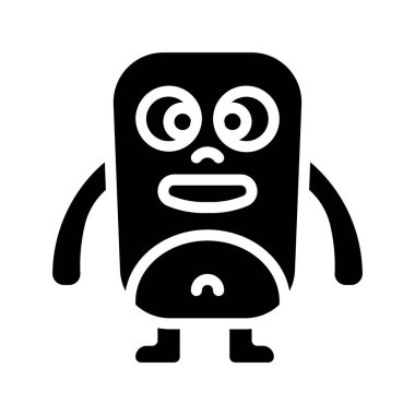 Dikdörtgen Canavarın şirin karikatürü 