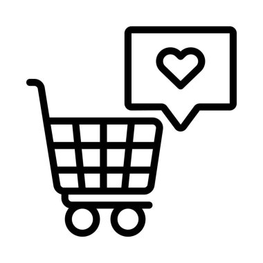 Sosyal Medya Alışveriş Ağı ikon vektör çizimi