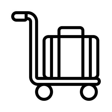 Bavul web simgesi, vektör çizim        