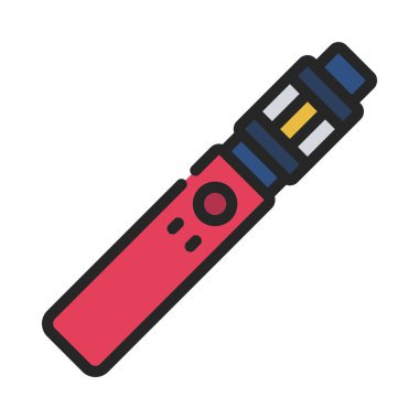 İnce Vape düz simgesi, vektör illüstrasyonu 