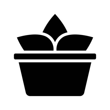 pot simgesinde, vektör çizim bitki