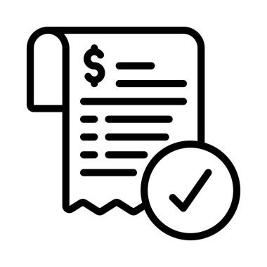 Makbuz simgesi. Beyaz arkaplanda izole edilmiş web tasarımı için vektör simgesi