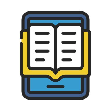 E-Book Okuyucu simgesi, vektör illüstrasyonu