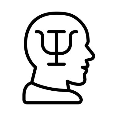 Psikoloji Zihin yassı simgesi, vektör illüstrasyonu 