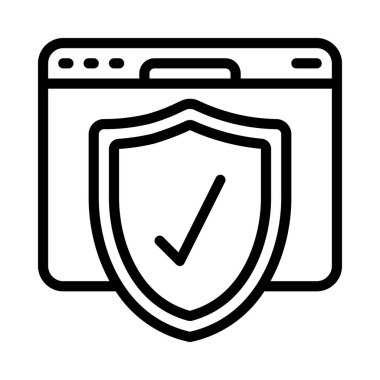 Web Sitesi Güvenlik simgesi, vektör illüstrasyonu