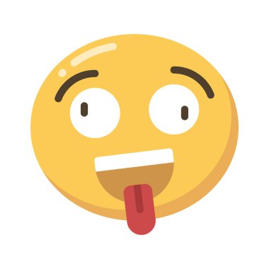 Diliyle düz vektör simgesi oluşturan aptal ifade.             