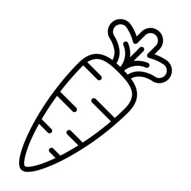  Havuç vektör simgesi. Beyaz arkaplanda basit vektör sembolü