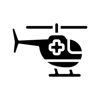 Tıbbi helikopter. Web simgesi basit illüstrasyon  