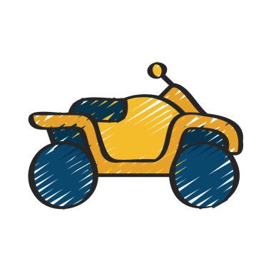 Dörtlü Bisiklet yassı simgesi, vektör illüstrasyonu 