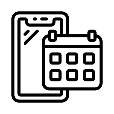 Takvim akıllı telefon simgesi, vektör illüstrasyonu 