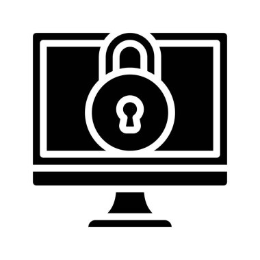 Bilgisayar Kilidi simgesi, vektör illüstrasyonu 