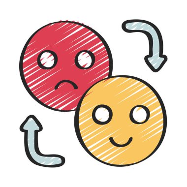 Ruh hali değişkenleri düz simgesi, vektör illüstrasyonu 