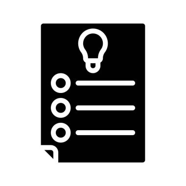  Fikir Listesi simgesi, vektör illüstrasyonu                                             