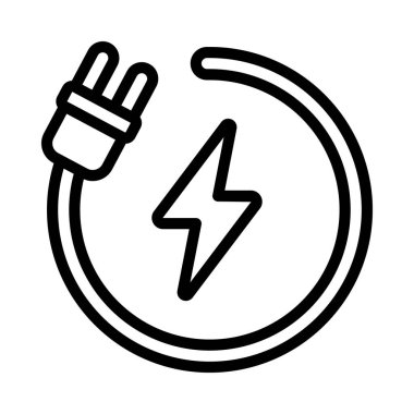 Elektrik Eklentisi simgesi basit düz illüstrasyon