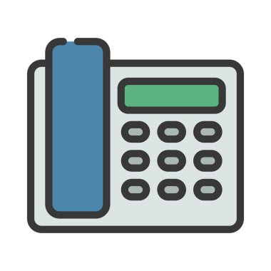 Dikdörtgen Ev Telefonu ikonu vektör çizimi 