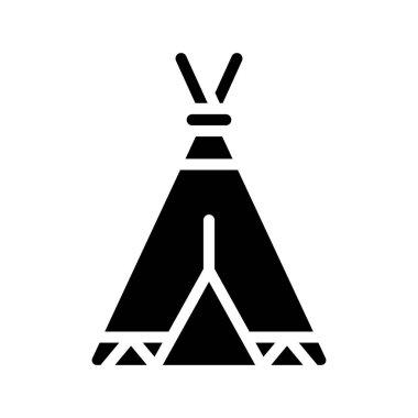 Tipi Hut düz simgesi, vektör illüstrasyonu 
