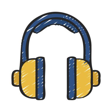 kulaklık simgesi, vektör illüstrasyonu 
