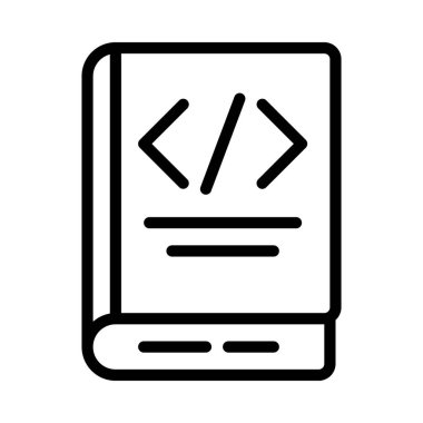 Kodlama Kitabı simgesi, vektör illüstrasyonu