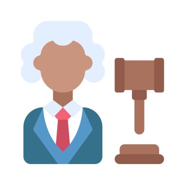 Yargıç simge vektör çizimi tasarımı