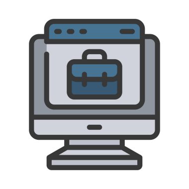 Çevrimiçi İş Web simgesi vektör illüstrasyonu