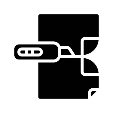 Dilimlenmiş Kağıt Düz simgesi, vektör illüstrasyonu 