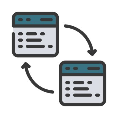Düz simge, vektör illüstrasyonuName 