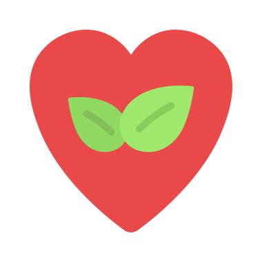 Yaprak ikonu vektör resimleme arkaplanlı kalp 
