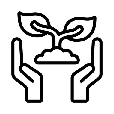 Bitki büyüme simgesi, vektör illüstrasyonu basit tasarım