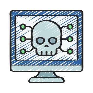 Siber Saldırı simgesi vektör illüstrasyon tasarımı