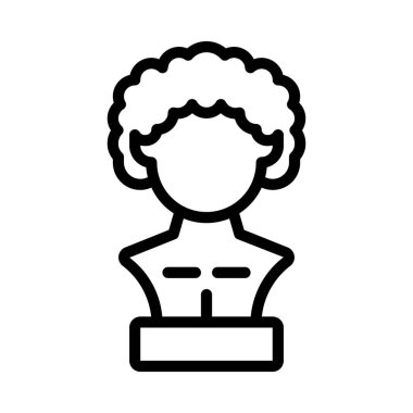 Heykel düz simgesi, vektör illüstrasyonu 