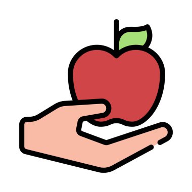 Bir Elma simgesi ver, vektör illüstrasyonu