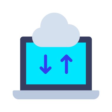 Bulut Bilgisayar Yükleme ve İndirme Simgesi, Vektör Resimleri