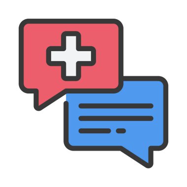 Sağlık Mesajlaşma Servisi Web simgesi vektör illüstrasyonu