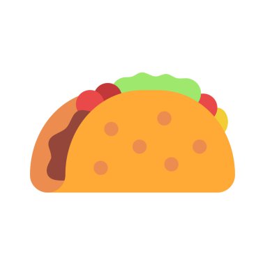 Vejetaryen Taco Gıda ikonunun vektör çizimi