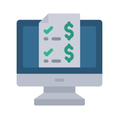 Çevrimiçi Bill ödeme ikonu vektör illüstrasyon tasarımı