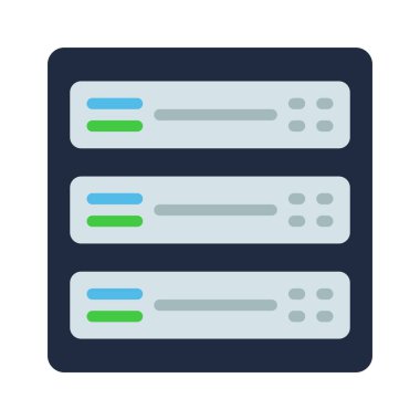 Beyaz arkaplan üzerindeki sunucu vektör simgesi