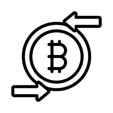 Kripto Ticaret ikonu. Global Dijital Teknolojiler. Vektör illüstrasyonu