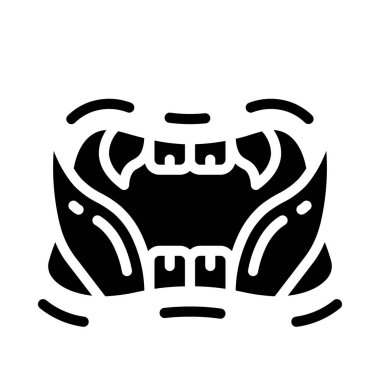 Canavar Ağzı düz simgesi, vektör illüstrasyonu 