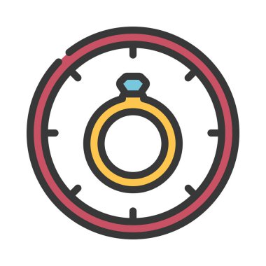 zaman yönetimi ve zaman kavramı simgesi, vektör illüstrasyonu basit tasarım