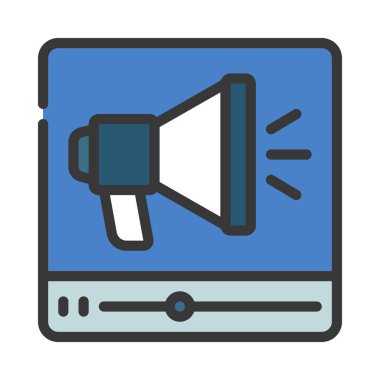 Pazarlama Kursu Web simgesi, vektör illüstrasyonu                